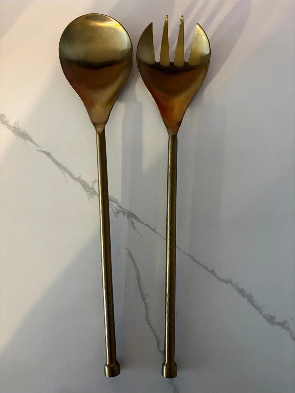 Brushed gold Salad serve set excellent condition